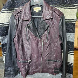 Michael Kors Leather Moto Jacket